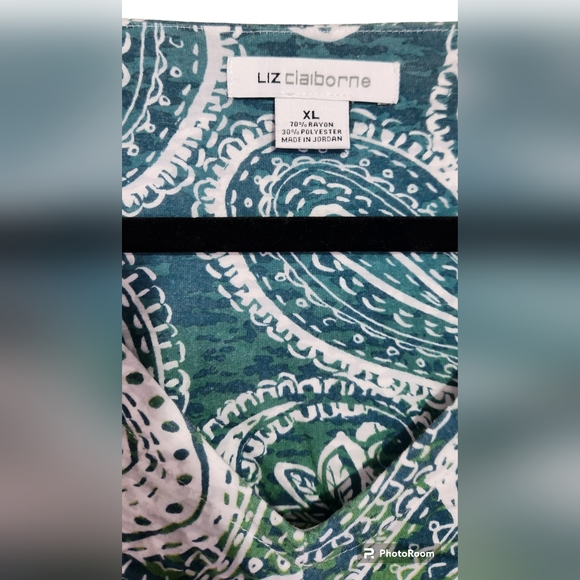 Liz Claiborne Semi Cap Sleeve Top, sz XL - Picture 4 of 5